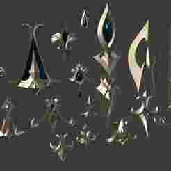Neuvillette Genshin impact prop cosplay set 3d model (stl file) for printing