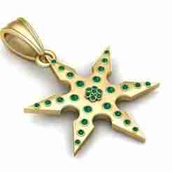 Ninja Star Pendant  3D Printable Model