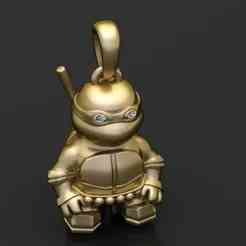 ninja turtle pendant 3D printable model