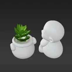 Novelty Cartoon Cherub Planter - Gag Gift for Plant Lovers