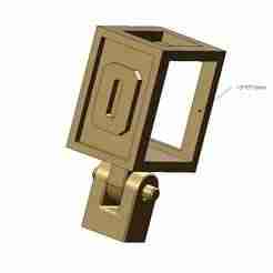 O letter varsity font 12x10x10mm enamel bail link 3D print model