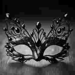 Obsidian Masquerade Mask Fantasy 3D Model for Party, Cosplay, and 3D Printing