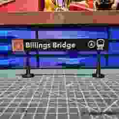 OCTranspo Transit - O Train light rail station signs, Ottawa Canada - Billing's Bridge