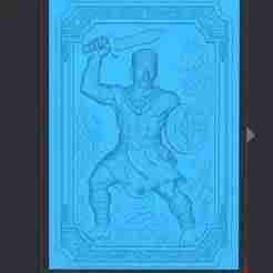 Ogum in Bas-relief - STL Decorative Plate for 3D and CNC Printing