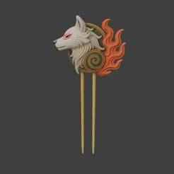 🌸 Okami Amaterasu Hairpin