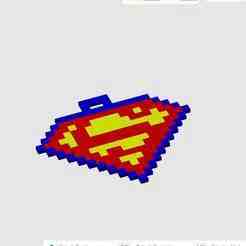 Old school Individual pixel both sides multicolor Superman keychain+ Conner Kent