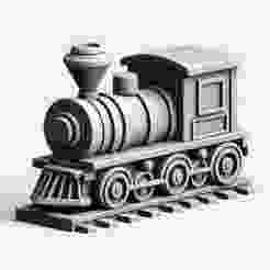 Old Style Train Engine 3D Print – Classic Vintage Locomotive Model
