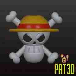 ⭐ One Piece Skull Hair Pin – Straw Hat Pirate 3D Print ⭐ / halloween, cosplay