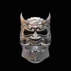 Oni Demon Skull Snake Charm sculpt 3d print