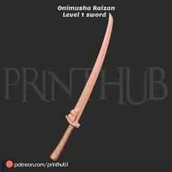 Onimusha Raizan Level 1 sword for cosplay 3d print stl