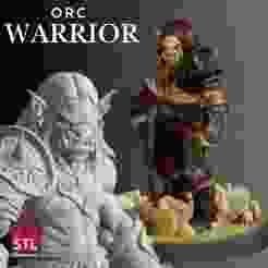 Orc Warrior STL – Terrifying Battle Stance