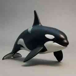 Orca Resting Pose – Realistic 3D Floor Sculpture STL