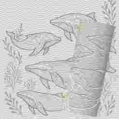 Ornamental Whales | Debossed Roller for Clay | Ocean Wildlife 3D Print Design