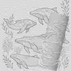 Ornamental Whales | Embossed Roller for Clay | Ocean Wildlife 3D Print Design