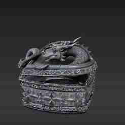 Ornate Dragon Heart Box - Elegant Keepsake & Dice Storage