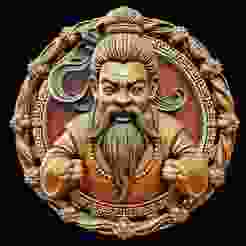 Ornate Guan Yu Warrior Pendant