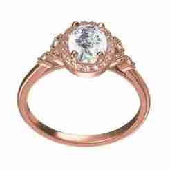 Oval Cut Moissanite Halo Engagement Ring