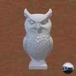 Owl Bust 3D Model – Decorative Sculpture