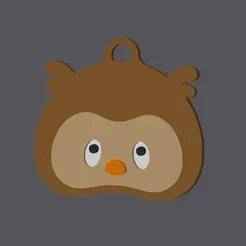 Owl Head - Farm Animals - Keychain v2