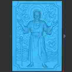 Oxalá in Bas-relief - STL Decorative Plate for 3D and CNC Printing