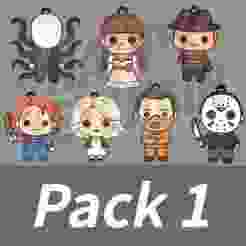 Pack 1 Keychains Horror Characters (Halloween) - (7 Keychains)