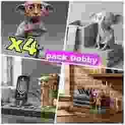 🧙‍♂️ Pack Dobby - 2 Pencil Holders + 1 Statuette + 1 Cell Phone Holder 📚✨