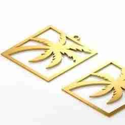 Palm Tree Silhouette Pendant Charm Tropical Jewelry Design