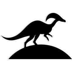 Parasaurolophus walking on a curved hill 2 - 2D/3D Wall Art STL+SVG For CNC Router, Plasma, Waterjet, Laser & 3D Printer