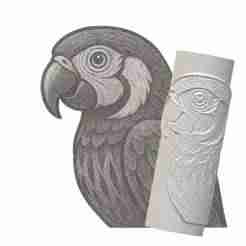 Parrot | Embossed Roller for Clay | Tropical Bird 3D Print Design