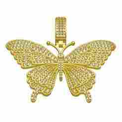 Pave Set Diamond Butterfly Pendant
