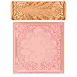 Peacock Feather Lace Texture Roller – Elegant Lace Roller for Clay, Pottery, Fondant and Crafts