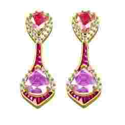 Pear Cut Diamond Multi Stone Drop Earring