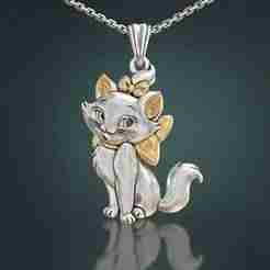 Pendant cat Marie 3D print model
