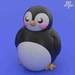Penguin Piggy Bank Print In Place