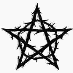 pentagram made from interwoven thorns 3 - 2D/3D Wall Art STL+SVG For CNC Router, Plasma, Waterjet, Laser & 3D Printer