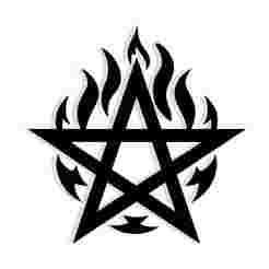 pentagram surrounded by flickering flames 1 - 2D/3D Wall Art STL+SVG For CNC Router, Plasma, Waterjet, Laser & 3D Printer
