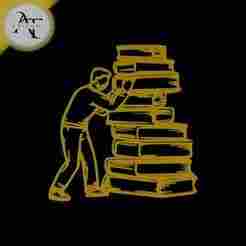 Person with books - Silhouette - 2D Wall Art Decor