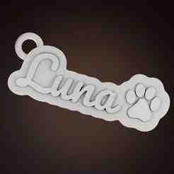 Personalized 3D keychain LUNA + fingerprint (STL ready-to-print, 75-85 mm)