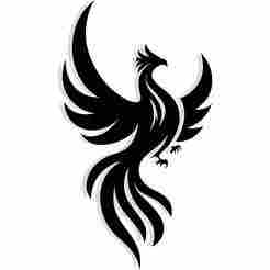 phoenix rising from fire shaped like calligraphy strokes 2 - 2D/3D Wall Art STL+SVG For CNC Router, Plasma, Waterjet, Laser & 3D Printer