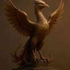 Phoenix Statue 3D Model – Majestic Mythical Bird Sculpture