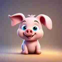 Pig Toon - cute 3d character