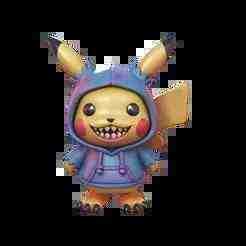 ⚡ Pikabu Funko 3D - Pikachu fused with Labubu | Pokémon & The Monsters Jalloween Fanart