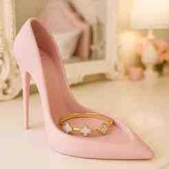 Pink High Heel Jewelry Holder 3D Printable Shoe Tray for Jewelry & Accessories