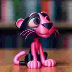 Pink Panther 3D Print – Cartoon Figurine, Decorative Sculpture