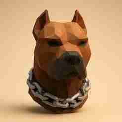 Pitbull Precision: Low-Poly Power in 3D