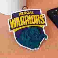 PKL Bengal Warriorz keychain badge color printable and renderable