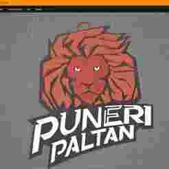 PKL Puneri Paltan badge color printable and renderable