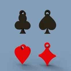 Playing Card Suit Charms Set