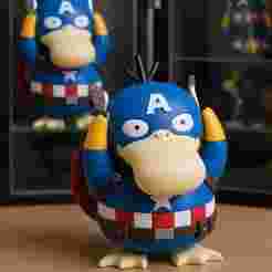 Pokemon Psyduck - Captain america DC comics statue - 3D print