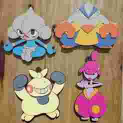 POKÉMON 3G FIGHT PACK, 4 KEYCHAINS / KEYCHAIN (STL AND 3MF)